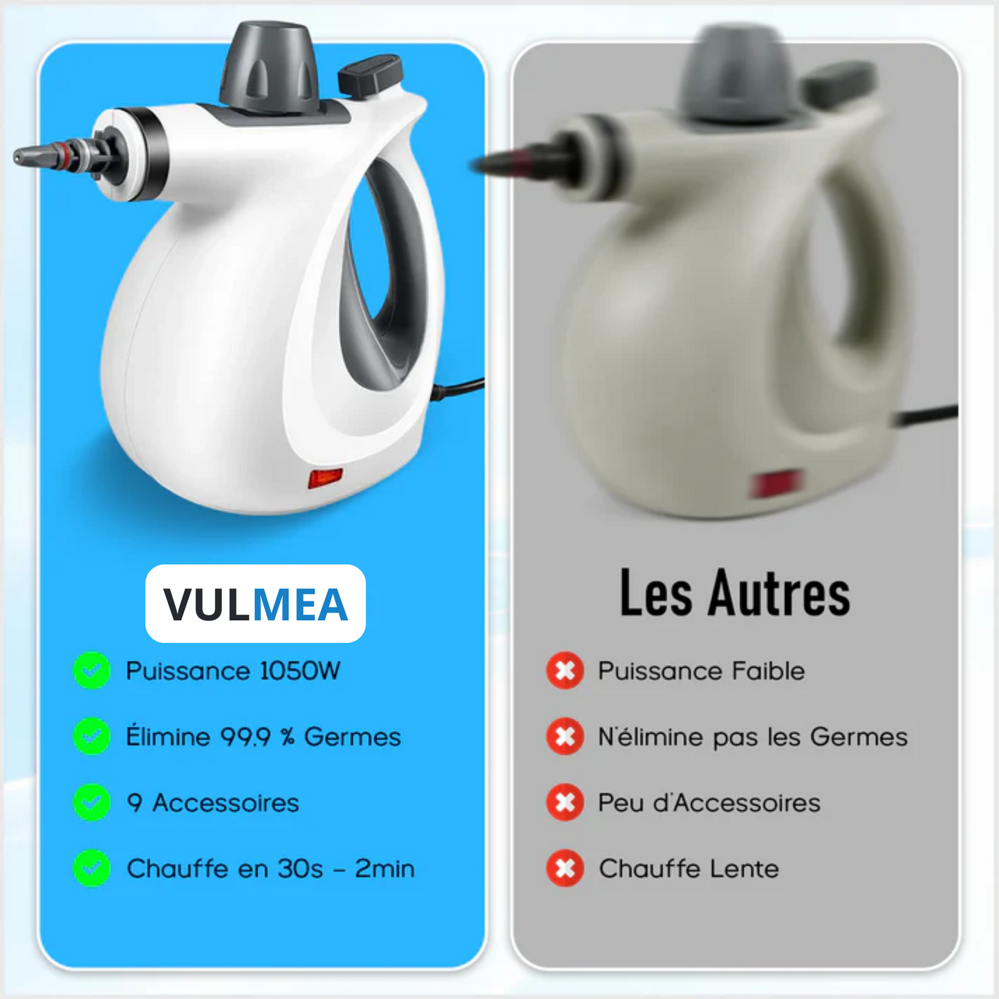 RedSteam V15 Pro Nettoyeur Vapeur – Désinfection niveau hospitalier | 9-en-1 & Zéro Toxique Vulmea