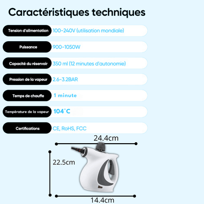 RedSteam V15 Pro Nettoyeur Vapeur – Désinfection niveau hospitalier | 9-en-1 & Zéro Toxique Vulmea