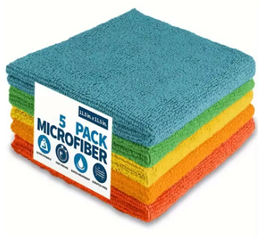 Pack de 5 pièces : Chiffon de nettoyage en microfibre