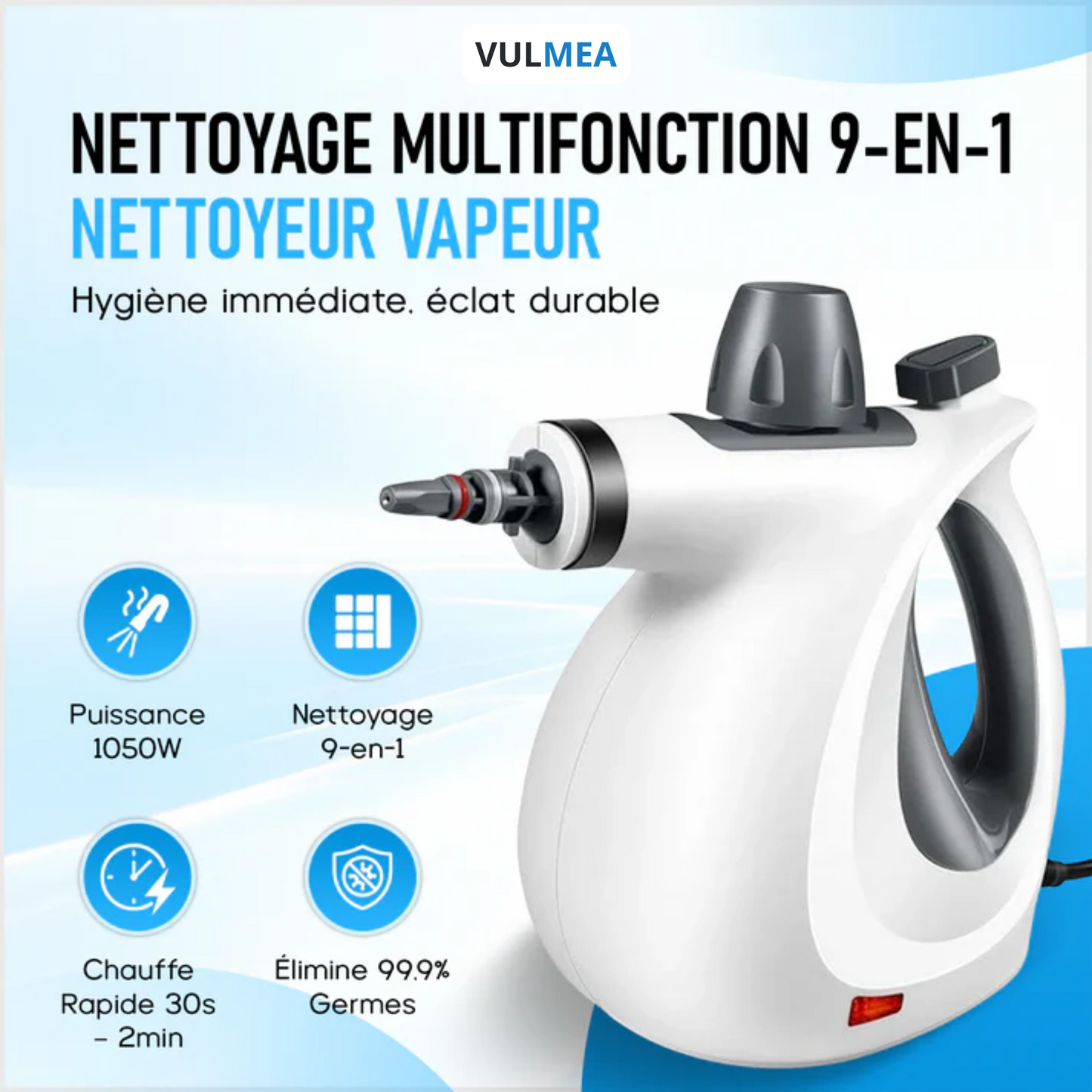 RedSteam V15 Pro Nettoyeur Vapeur – Désinfection niveau hospitalier | 9-en-1 & Zéro Toxique Vulmea