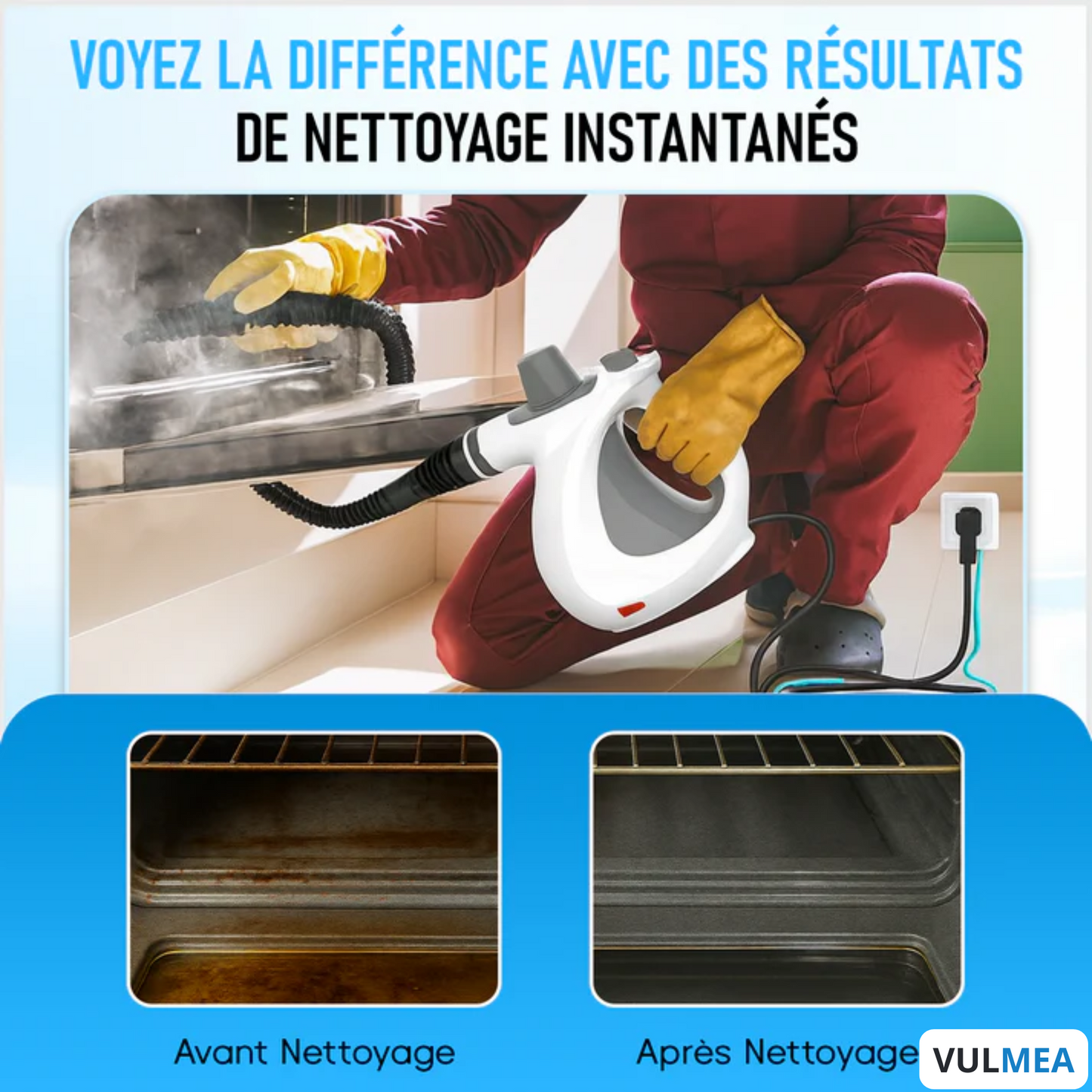 RedSteam V15 Pro Nettoyeur Vapeur – Désinfection niveau hospitalier | 9-en-1 & Zéro Toxique Vulmea